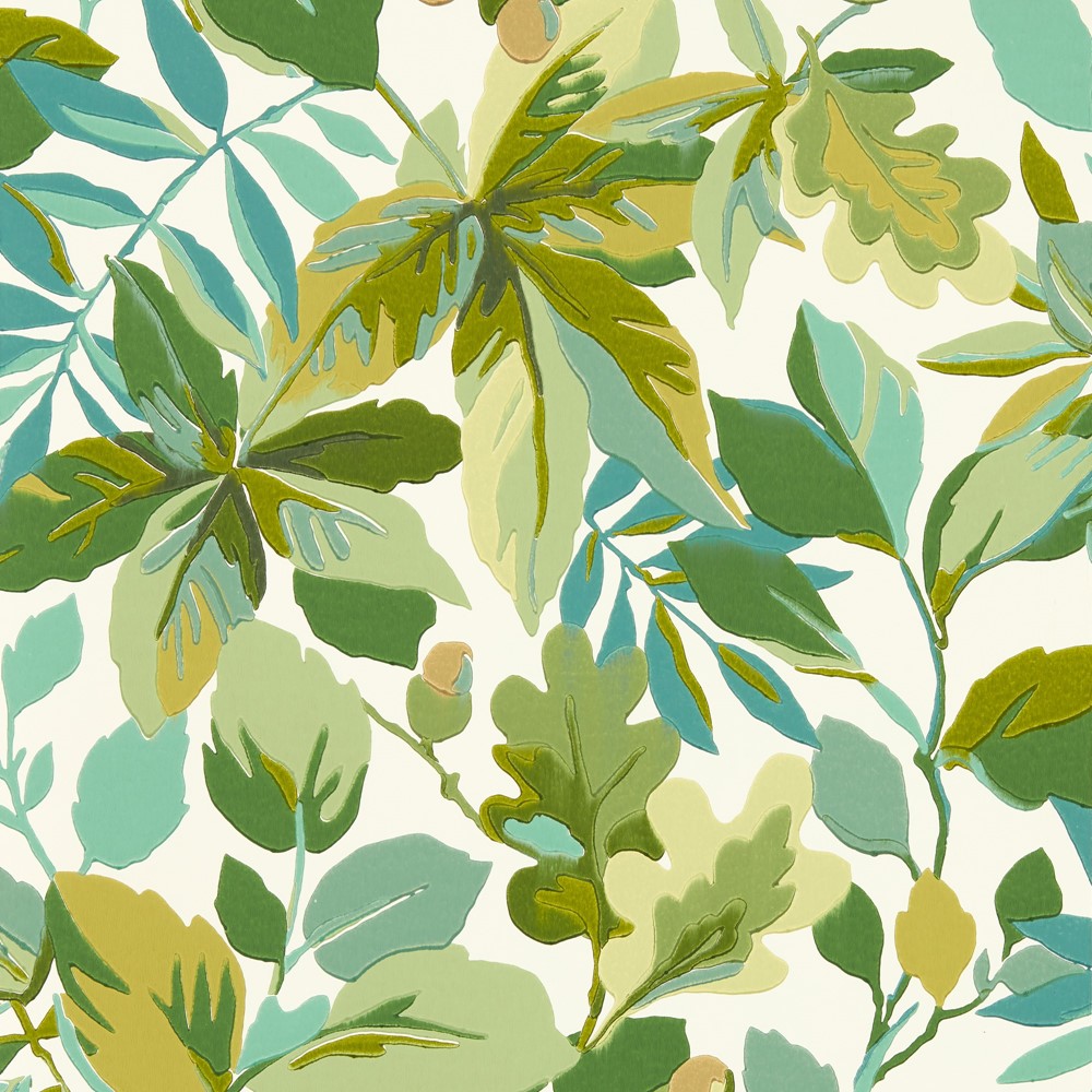 Robins Wood Wallpaper 217223 by Sanderson in Botanical Green